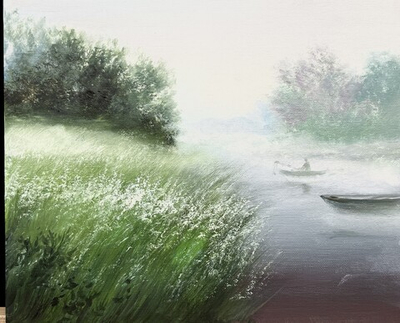 Туман на озере