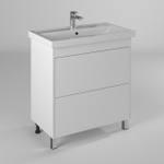 Тумба напольная BRIZ Риччи 80 см, 2 ящика, белый глянец, под раковину Фостер