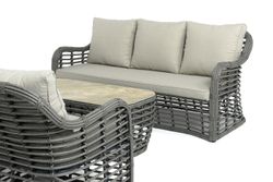 "Ницца" лаунж-зона из искусственного ротанга, цвет серый
