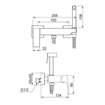 Гигиенический душ со смесителем Raglo R01.51.23, золото