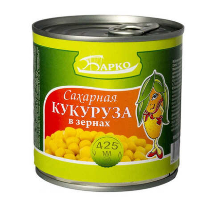Кукуруза сахарная 400г. ж/б Барко