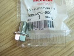 90061-KYJ-900. BOLT, DRAIN PLUG, 12MM. M12x15x1.25