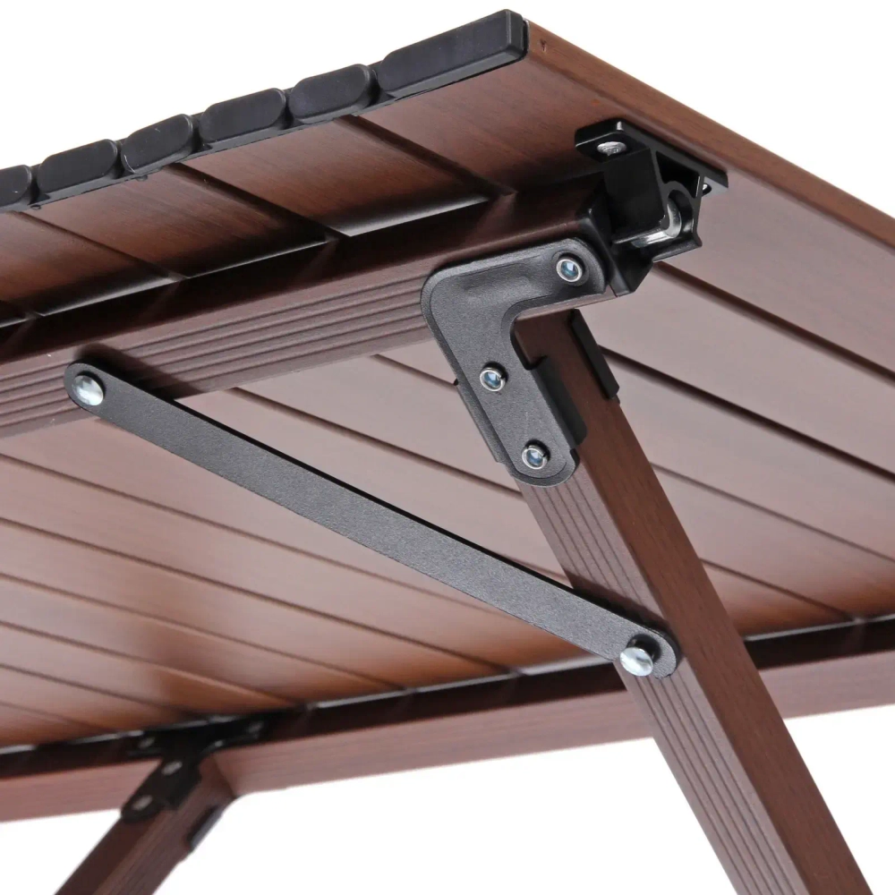 Стол кемпинговый складной DC-5003, 114*59*43 см, цвет: темное дерево, каркас алюминий, ТуристМастер