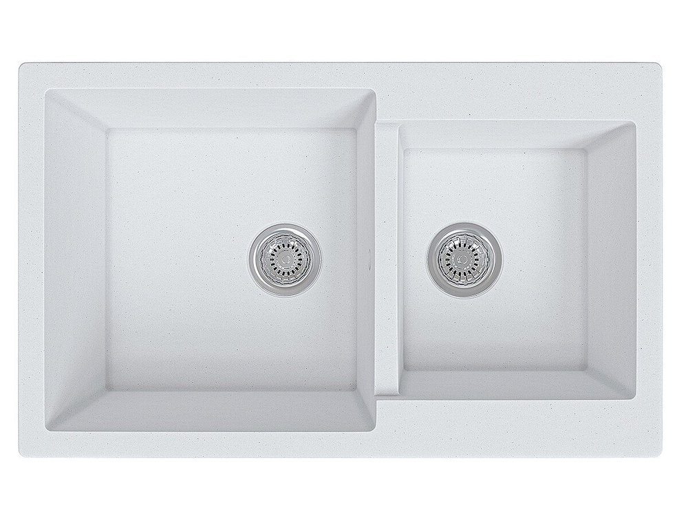 Мойка врезная Vivat 765020 2Ч МатБелый Искусственный камень
