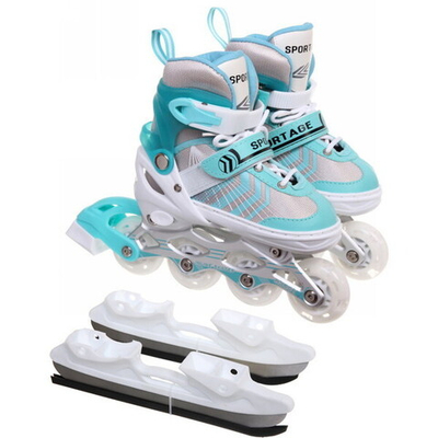 Коньки раздвижные, роликовые с ледовым блоком Sportage Flash R212 (pазмер 34-38)