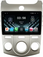 Магнитола для KIA Cerato 2 2008-2013 (кондиционер, рамка серебро) - FarCar DX9-7093CNS монитор 9.5" IPS на Android 13, 4+64Гб, CarPlay