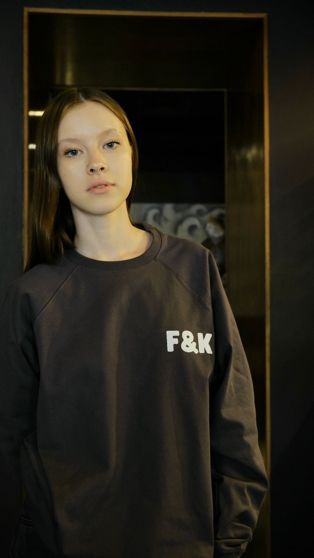 Лонгслив Hardlunch F&K темно-серый