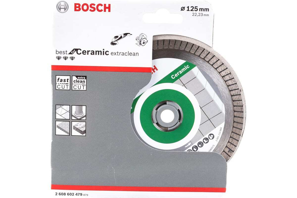Диск алмазный отрезной Best for Ceramic Extraclean Turbo (125х22.2 мм) для УШМ Bosch 2608602479