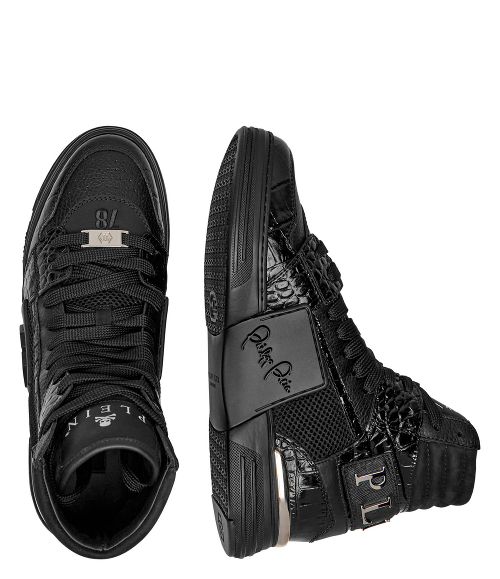 Кожаные кроссовки Hexagon Philipp Plein - черный(MSC4012 PLE010N)