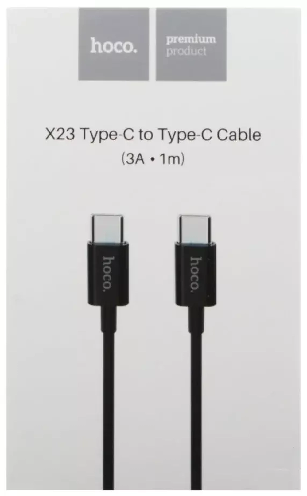 Кабель USB Type-C (m) - USB Type-C (m) Hoco X23 Skilled черный 1 метр