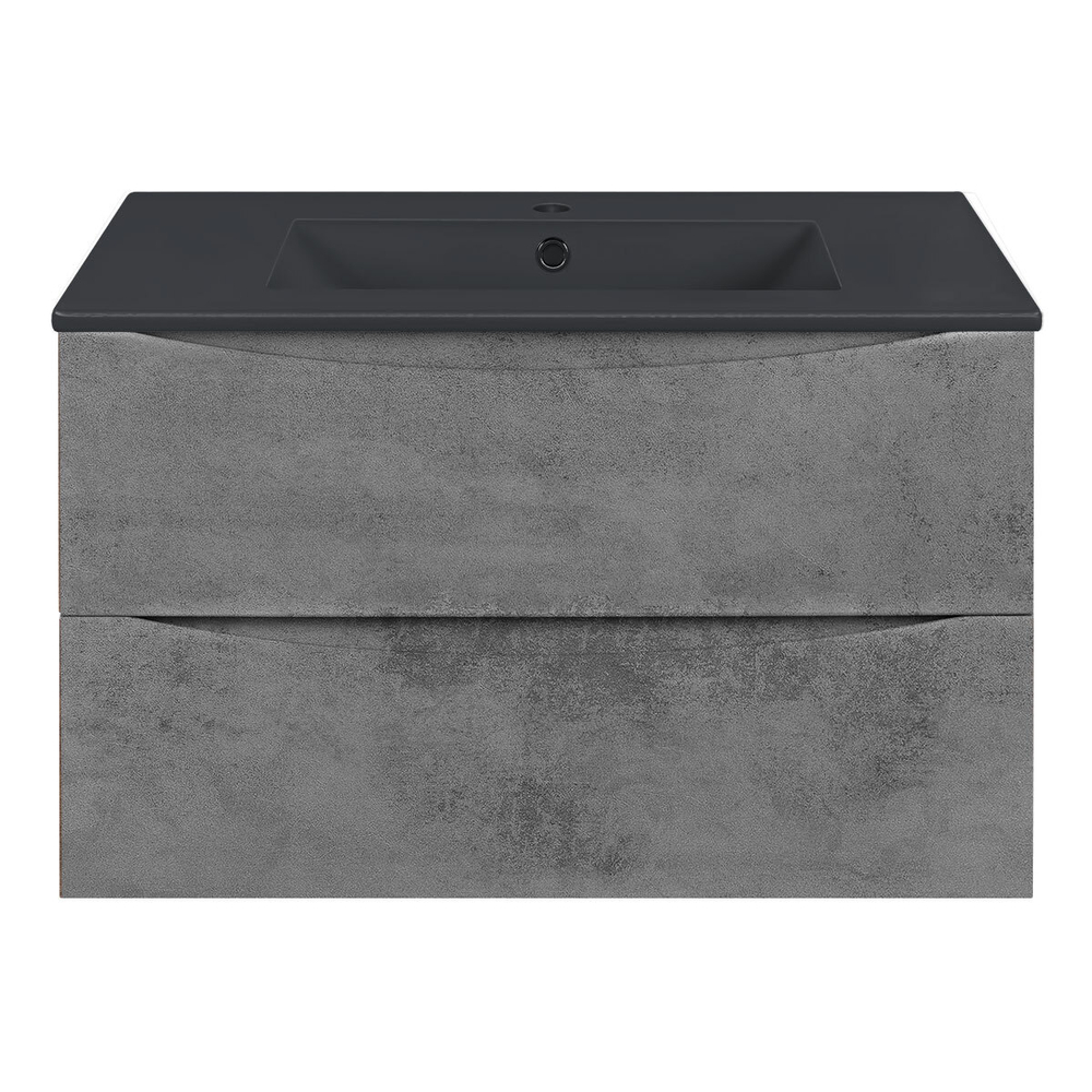 База под керамическую раковину Mia 800 подвесная, 2 выкатных ящика soft close, Beton