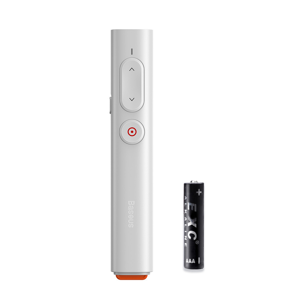 Беспроводной презентер с лазерной указкой Baseus Orange Dot PPT Wireless Presenter (Youth) - White