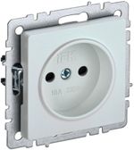 BRITE Розетка 1-местная без заземления с защитными шторками 10А РСш10-2-БрЖ жемчуг IEK