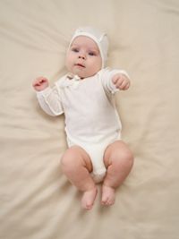 Боди с длинным рукавом "Молоко" из ажурного хлопка 0+