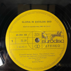 Винтажная виниловая пластинка LP Сборник Классической Музыки Orlando di Lasso, Schutz, Buxtehude, Bach Бах, Handel Гендель, Mozart Моцарт, Cornelius Gloria In Excelsis Deo (Германия 1977)