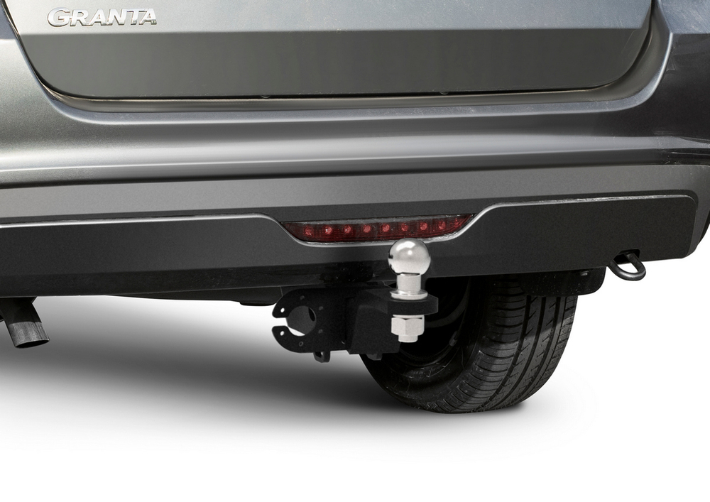 Фаркоп под квадрат c электрикой Smart для Lada Granta (Лада Гранта) седан, лифтбек 2011-2018 2018-н.в., шар E, 900/75 кг, F.6017.006