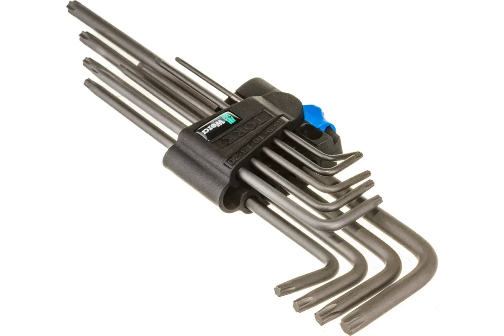 967/9 TX XL HF TORX® 1 Набор Г-образных ключей с фиксацией крепежа, удлиненный, TX 8 - TX 40, 9 пред WE-024450