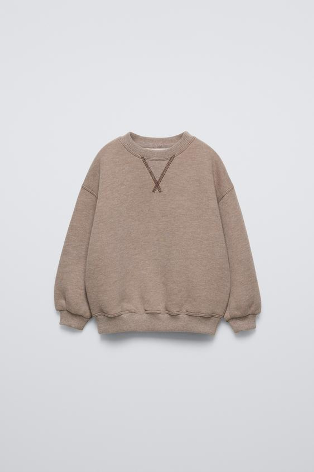 ZARA ОДНОТОННАЯ ТОЛСТОВКА, СЕРОВАТО-КОРИЧНЕВЫЙ