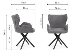 Стул на металлокаркасе Карлайл крутящийся горчичный / черный