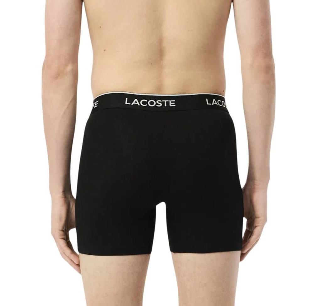 Боксерки теннисные Lacoste Cotton Stretch Brief 3P - black/black/black