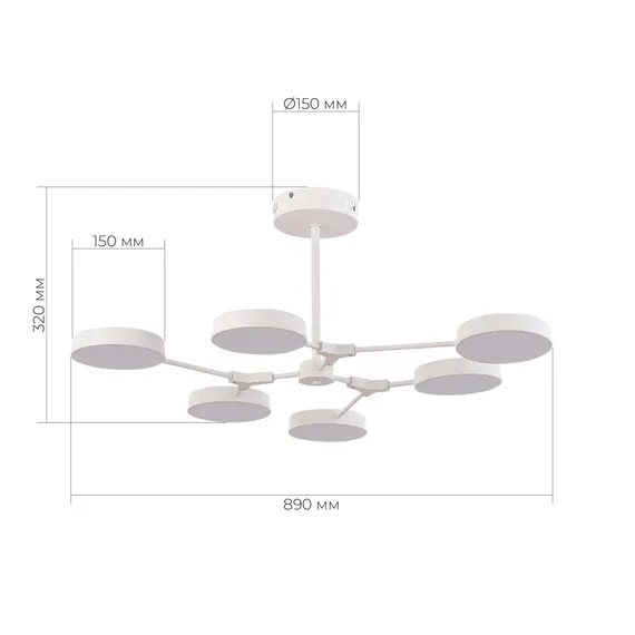 SLE6003-502-06 Светильник потолочный Белый/Белый LED 6*10W MONTA