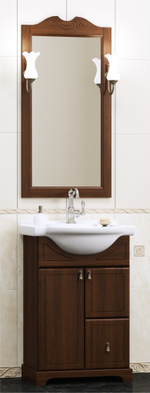 Тумба КЛИО 50, орех раковина Капри 55