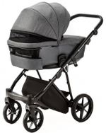 Детская коляска Adamex Belissa 3 в 1 B-PS34 (Т.СЕР.ТК+ГРАФИТ ПЕРЛ.ПЕРФ.КОЖА)