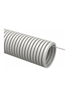 Труба гофрированная ПВХ d20мм с протяжкой сер. (уп.50м) TOKOV ELECTRIC TKE-TG/P-20-C06/50