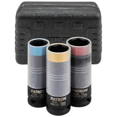Головки ударные глубокие тонкостенные, набор 3пр., 1/2''(17, 19, 21мм) PATRON P-4035