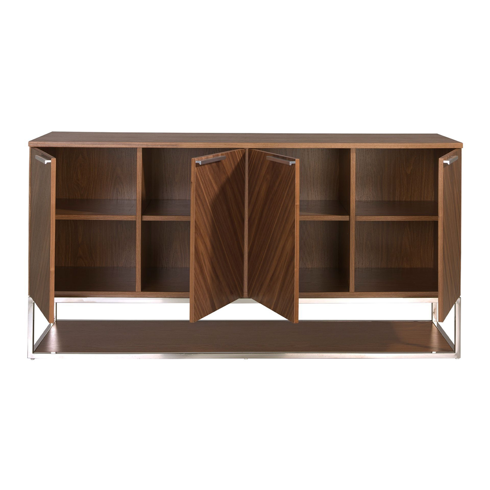 Сервант 3233/MK1502A из ореха и хромированной стали