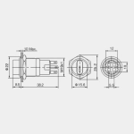 Кнопка антивандальная поворотная с коннектором, до 250 В, LAS1-AGQ-11X/21/B/N (5с) ON-ON, подсветка 12 В синяя RUICHI