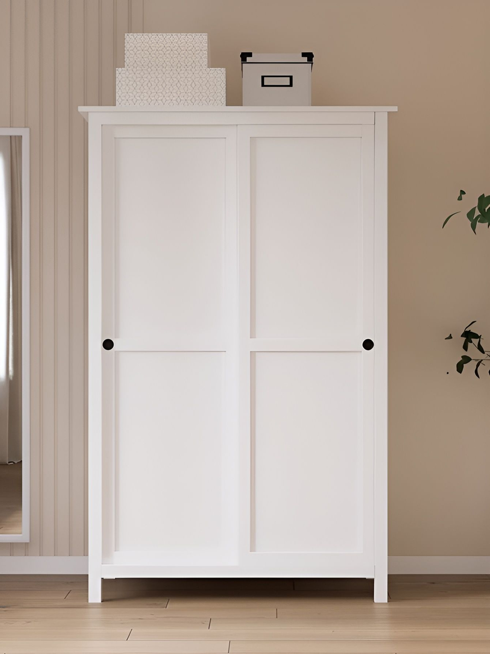 IKEA Шкаф стеклянный HEMNES стекло/стекло, 198х90х37, белый/св-коричневый, из массива дерева, КЫМОР (ХЕМНЭС ИКЕА), массив сосны