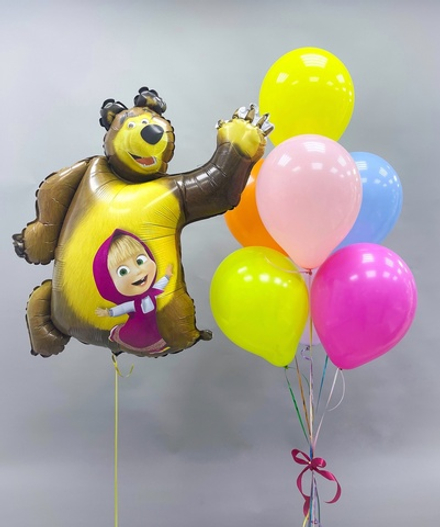 Букет шаров Маша и медведь