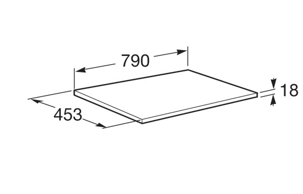 Столешница Roca ONA из МДФ под раковину 800мм, 790x453x18, серый матовый A857618510