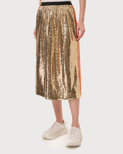 UNDERCOVER ЮБКА БАРХАТНАЯ С ПАЙЕТКАМИ ОРАНЖЕВАЯ