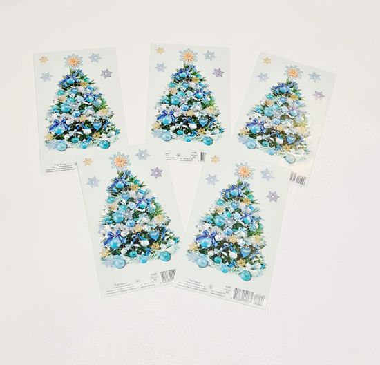 Набор новогодних наклеек шарики, 5 штук