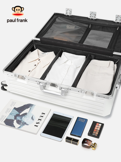 Чемодан Paul Frank "Long Way" Aluminium Frame | 5 Wheels+USB+Cup holder (Black&Orange)