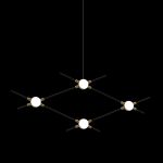 Люстра Molecular 4 black/gold