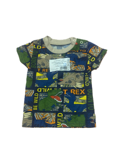 Футболка на мальчика из кулирки (100% хлопок) на кнопках на плече на рост 62 см