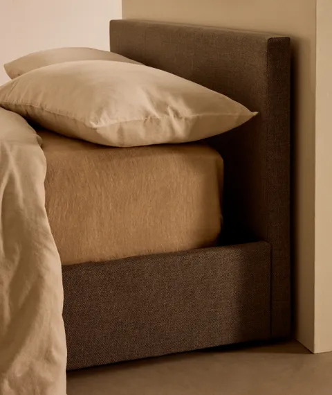 Кровать c подъемным механизмом Nahiri 160x200 см, серая