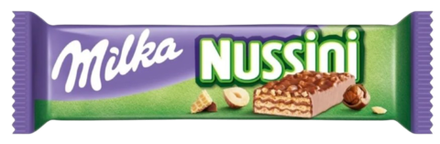 Вафля Milka Nussini с начинкой из орехового крема