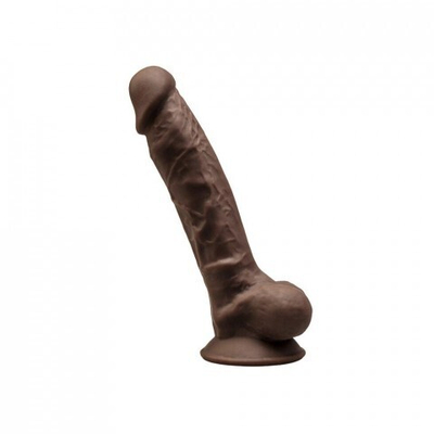 Реалистичный фаллоимитатор SilexD Model 1 (17,6×3,5 см) коричневый с двойной плотностью