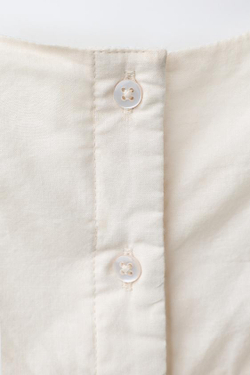 ZARA КОМБИНЕЗОН С ВЫШИТЫМ ЦВЕТКОМ, ЭКРЮ