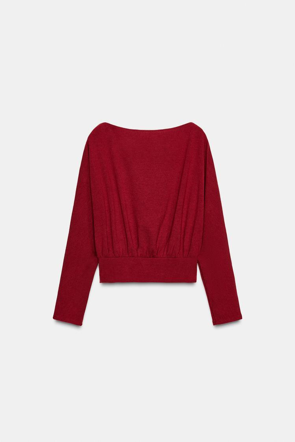 ZARA МЯГКИЙ СВИТЕР С ДЛИННЫМИ РУКАВАМИ, ТЕМНО-РОЗОВЫЙ