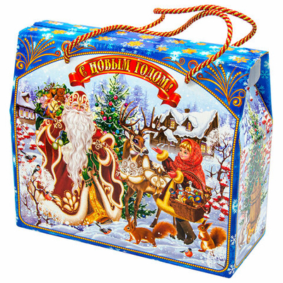 Подарок новогодний «Чудесная Встреча», НАБОР конфет 1000 г, картонная коробка