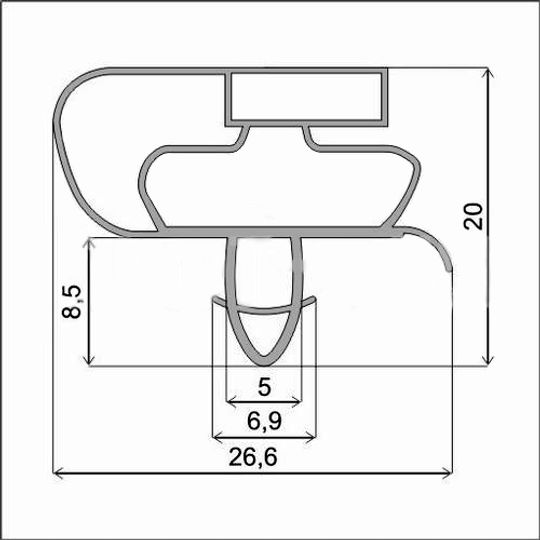 Уплотнитель для холодильника Whirpool WBA 3688 NFC х.к. 1060*545 мм по пазу(035 АНАЛОГ)