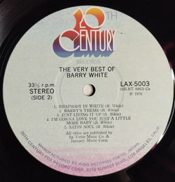 Винтажная виниловая пластинка LP The Very Best Of Barry White (Japan 1976) (Obi) You're The First, The Last, My Everything