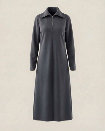 Платье трикотажное оверсайз кроя трапеция графит