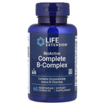 Life Extension, полный биоактивный комплекс витаминов группы B, 60 вегетарианских капсул