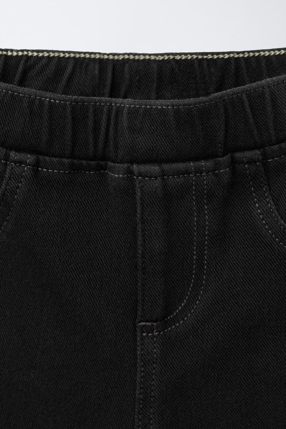 ZARA ЛЕГИНСЫ FLARE С ЭФФЕКТОМ ДЕНИМА, ЧЕРНЫЙ